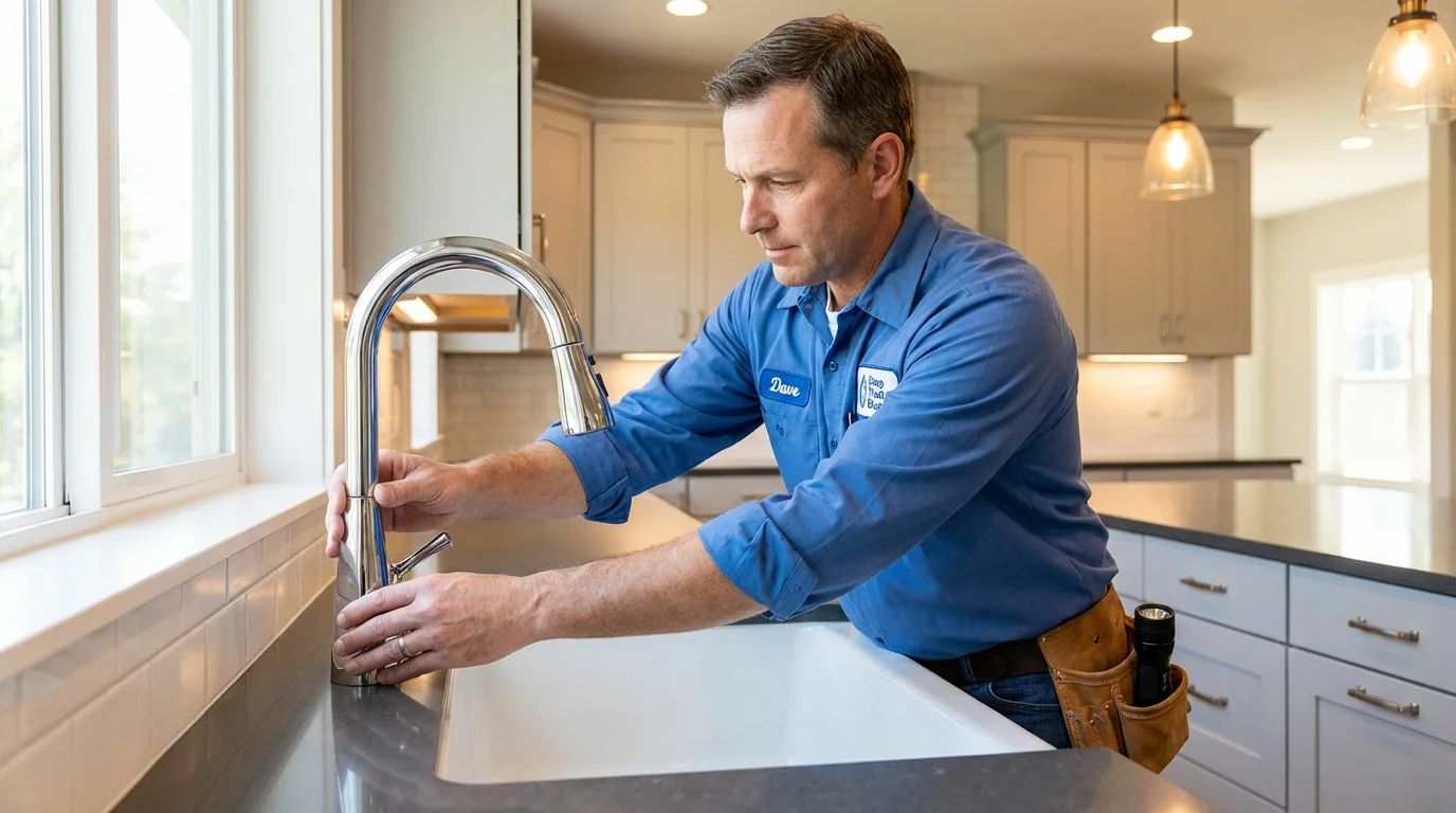 Kitchen faucet installation by Johns Plumbing LLC in Markesan