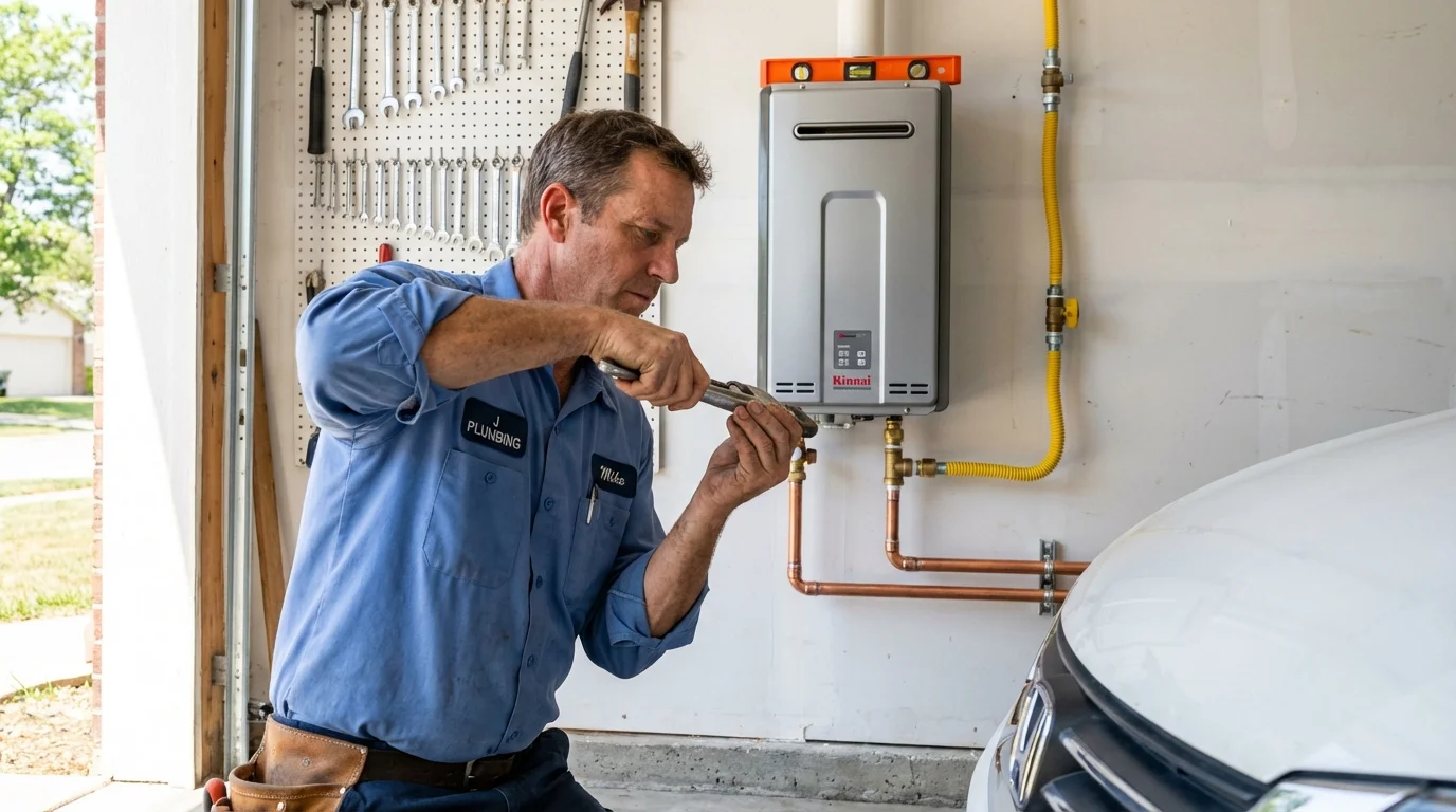 Tankless water heater installation by a Johns Plumbing LLC plumber in Markesan